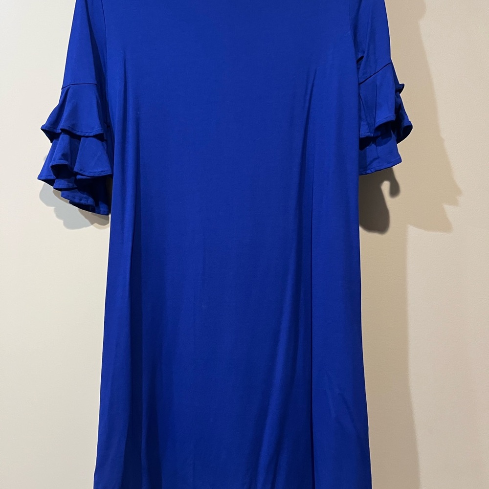 Lilly Pulitzer Royal Blue Ruffle Sleeve Dress